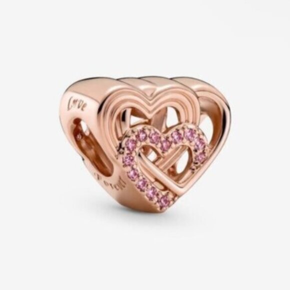 Authentic Pandora Intertwined Love Hearts Charm - Picture 1 of 5